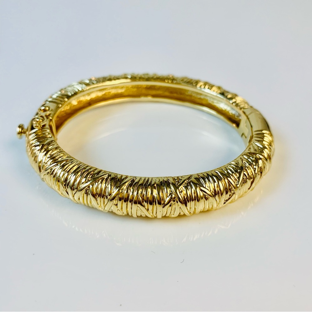 Hinged Goldtone Bangle Bracelet